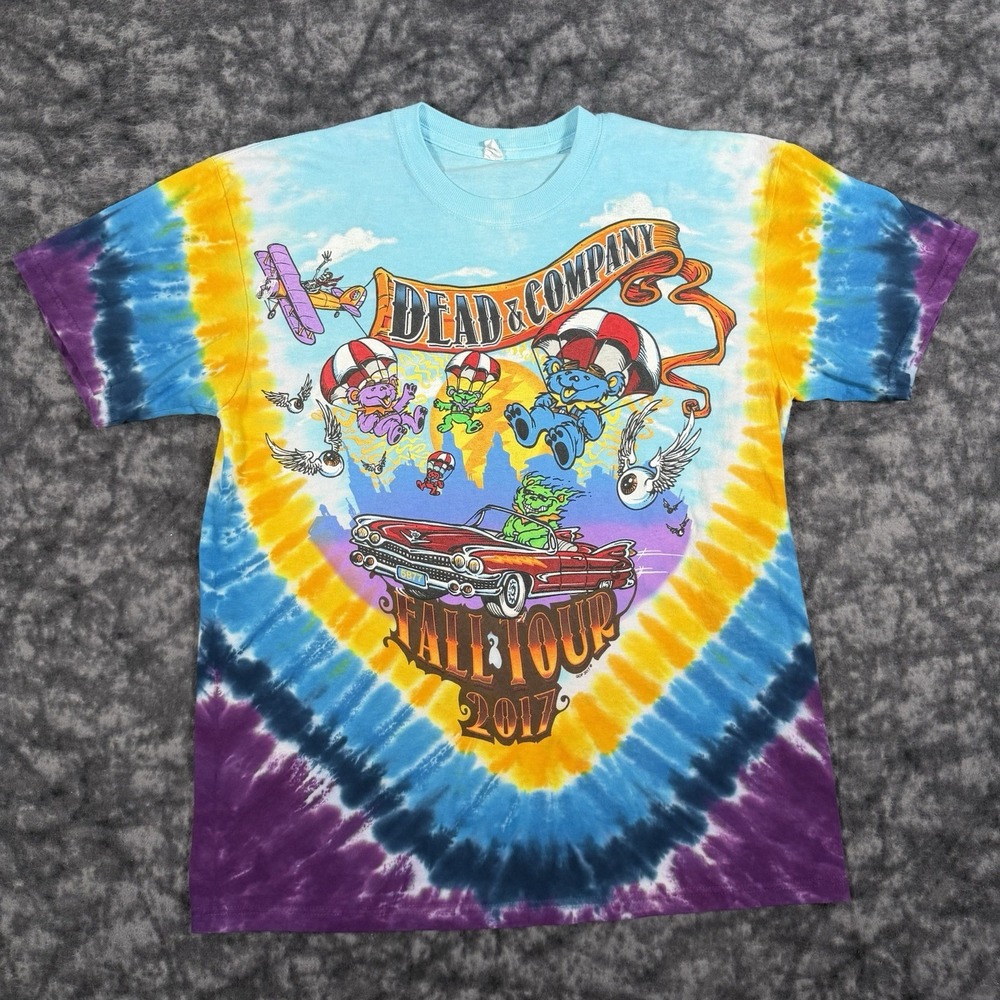 2017 Grateful Dead & Company Fall Tour Tie Dye TShirt Mens Size M Double Sided